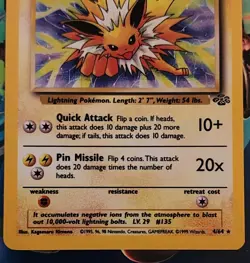 Pokemon TCG Jolteon 4/64 Holo Rare Jungle Set Unlimited LP - Image 4