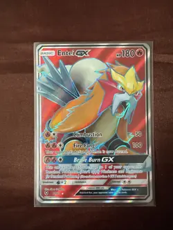 Pokemon Card TCG - Entei GX 71/73 Ultra Rare Full Art Shining Legends Near Mint - Image 1