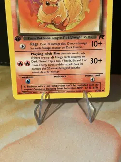 Pokemon Card Dark Flareon Team Rocket 1st Edition Regular 35/82 WOTC 1999 - Image 2