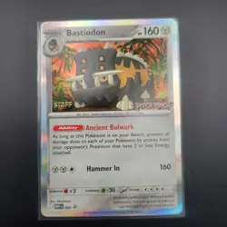 Bastiodon STAFF Pitch Black Pre-Release Stamped 085 Holo MEP Promo Pokemon NM - Image 1