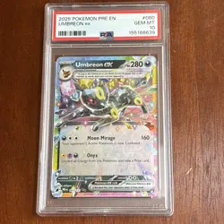 2025 Pokemon Umbreon ex Prismatic Evolutions Rare #060/131 PSA 10 - Image 1