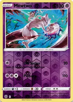 Mewtwo 056/172 Rare Brilliant Stars Pokemon Reverse Holo Near Mint - Image 1