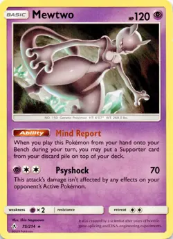 Mewtwo 75/214 Rare Unbroken Bonds Pokemon Near Mint - Image 1
