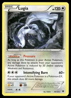 Lugia 78/124 Rare Fates Collide Pokemon LP - Image 1