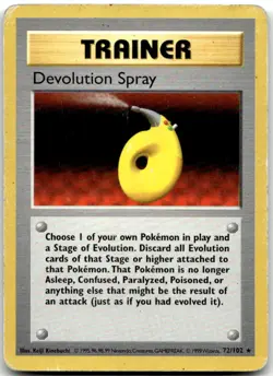 Devolution Spray 72/102 Rare Base Set Unlimited Pokemon Damaged - Image 1