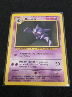 HAUNTER 29/102 Uncommon Base Set Unlimited Pokemon Lightly Played - Image 1