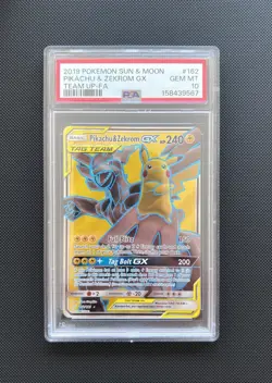 PSA 10 Pikachu & Zekrom GX Tag Team Full Art 162/181 Gem Mint Pokemon TCG - Image 1