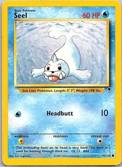 Seel 41/102 Uncommon Base Set Unlimited Pokemon Heavily Played - Image 1
