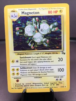 Pokemon TCG Magneton 11/62 Fossil Set Holo Rare WOTC VTG 1999 LP - Image 1