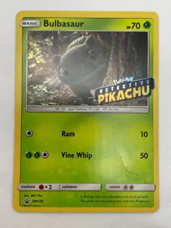Bulbasaur - (Detective Pikachu Stamped) SM198 Holo Sun & Moon Promo Pokemon MP - Image 3