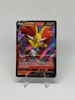 POKEMON TCG DELPHOX V 027/196 ULTRA RARE LOST ORIGIN NM FAST DISPATCH - Image 1