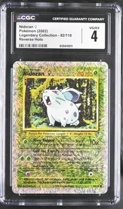 Nidoran 82/110 Legendary Collection Reverse Holo Pokemon CGC 4 VG/EX - Image 1