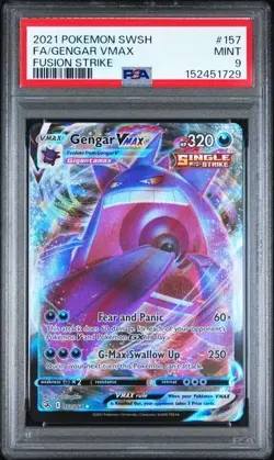 PSA 9 Gengar Vmax 157/264 Pokemon Fusion Strike Full Art - Image 1