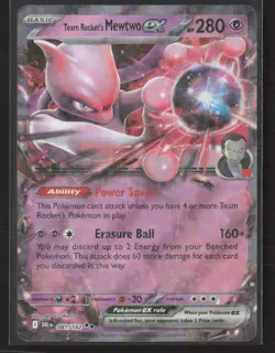 Team Rocket's Mewtwo ex 081/182 Double Rare Destined Rivals Pokemon Holo NM - Image 1