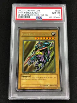 Yugioh 2002 Gaia The Fierce Knight 1st LOB-006 PSA 8 Ultra Rare - Image 1