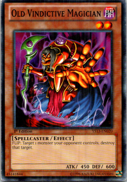 Old Vindictive Magician YS13-EN020 Yu-Gi-Oh! TCG 1st Edition MP - Image 1