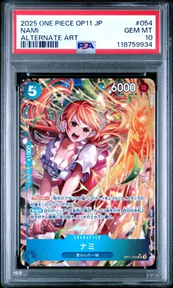 One Piece 2025 Nami Alternate Art OP11-054 SR Japanese PSA 10 Gem Mint - Image 1