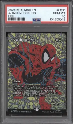 2025 MTG Marvel Spider-Man 0031 Arachnogenesis Foil PSA 10 - Image 1