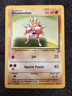 Hitmonchan 8/130 Holo Rare Pokemon Card NM - Image 1