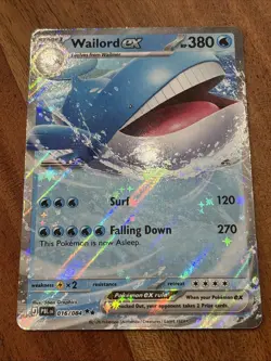 Pokemon TCG Wailord ex 016/084 Me05: Pitch Black Double Rare NM Card - Image 1