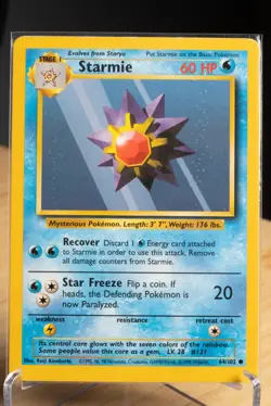 Starmie 64/102 WotC Base Set Unlimited Vintage Pokemon Card NM - Image 1