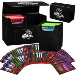 Magnetic Double Deck Box for 200 TCG Cards - Compact, Portable, Self-Locking - F - Image 1