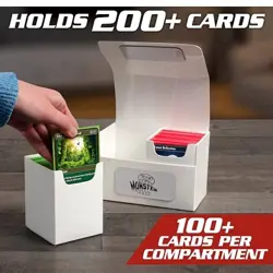 Magnetic Double Deck Box for 200 TCG Cards - Compact, Portable, Self-Locking - F - Image 3