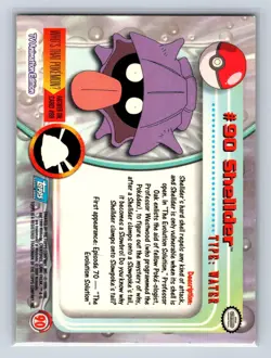 Shellder #90 Topps Trading Cards Series 2 Pokemon Lightly Played - Image 2