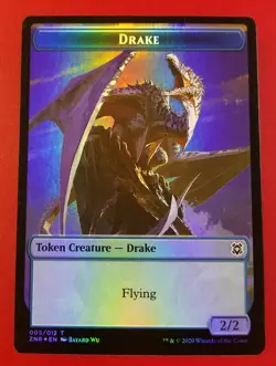 1x Drake & Plant | FOIL TOKEN | Zendikar Rising | MTG Magic Cards - Image 1
