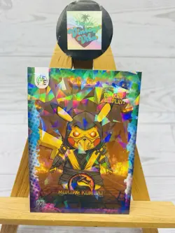Pikachu as Cosplay Mortal Kombat Scorpion Non-Pokemon Fan Art Card - Image 1
