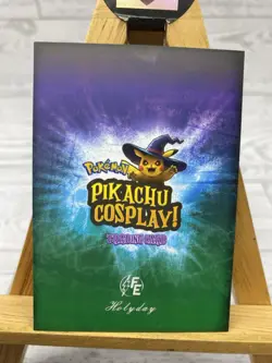 Pikachu as Cosplay Grinch- The Mean One Lazer Holo Non- Pokemon Fan Art Card - Image 4