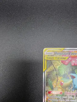 Pokemon TCG Card Venusaur & Snivy GX SM229 Alt Art Sun & Moon Promo Tag Team LP - Image 2