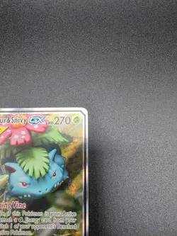 Pokemon TCG Card Venusaur & Snivy GX SM229 Alt Art Sun & Moon Promo Tag Team LP - Image 3