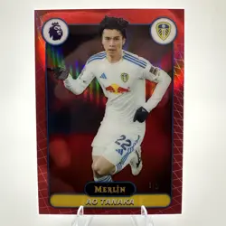 2025-26 Topps Merlin Premier League AO TANAKA Red 1/5 #104 Japan Leeds - Image 1