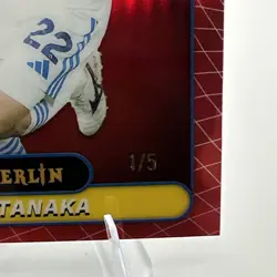 2025-26 Topps Merlin Premier League AO TANAKA Red 1/5 #104 Japan Leeds - Image 2