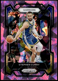 2023-24 Panini Prizm #119 Stephen Curry Prizms Pink Ice - Image 1
