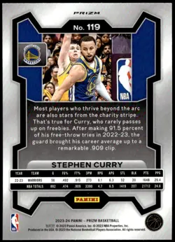 2023-24 Panini Prizm #119 Stephen Curry Prizms Pink Ice - Image 2