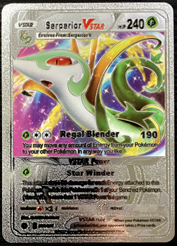 Serperior Vstar Silver Foil Fan Art Vinyl Collector Pokemon Card Costumed - Image 1
