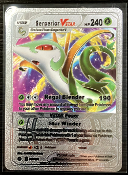 Serperior Vstar Silver Foil Fan Art Vinyl Collector Pokemon Card Costumed - Image 4