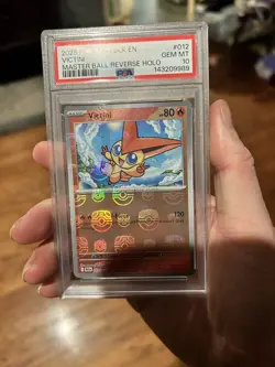2025 Pokemon Black Bolt Victini Master Ball Reverse Holo #012 PSA 10 GEM MINT✨ - Image 2