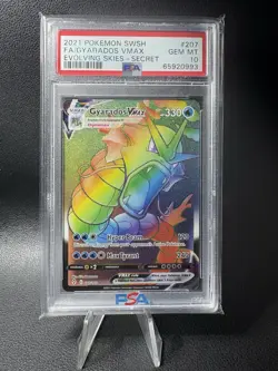 Pokemon 2021 Gyarados VMAX 207/203 Rainbow SR Evolving Skies GEM MINT PSA 10 - Image 1