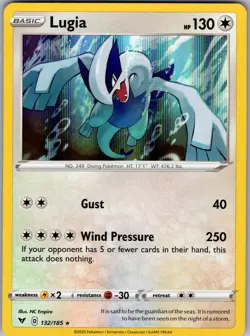 Lugia 132/185 Holo Rare Vivid Voltage Pokemon Near Mint - Image 1