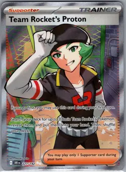 Team Rocket's Proton 227/182 Full Art Trainer Destined Rivals Pokemon Card - NM - Image 1