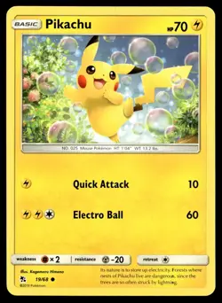 Pikachu 19/68 Common Hidden Fates Pokemon Near Mint - Image 1