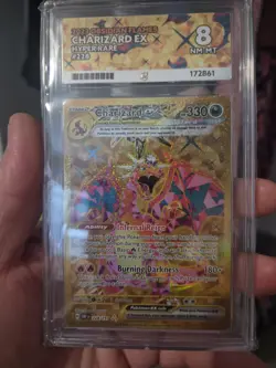Pokemon TCG Charizard EX 228/197 Ace Graded 8 Obsidian Flames 2023 Hyper Rare - Image 1