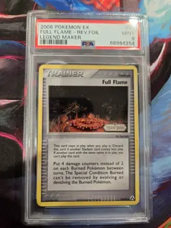 2006 Pokemon EX Legend Maker Full Flame Reverse Foil 74/92 PSA 9 Mint - Image 1
