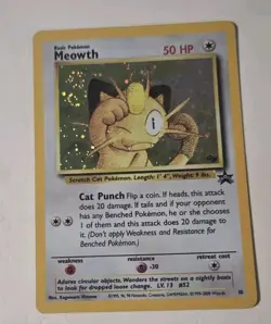 Pokemon Card Meowth No # 10 Black Star Promo Holo Rare 2000 GB stamp 076 - Image 1