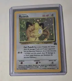 Pokemon Card Meowth No # 10 Black Star Promo Holo Rare 2000 GB stamp 076 - Image 3
