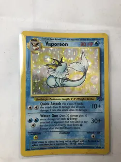 Pokemon TCG Vaporeon Jungle 12/64 Holo Unlimited Holo Rare - Image 1