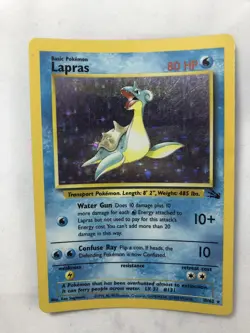 Pokemon TCG Lapras Fossil 10 Holo Unlimited Holo Rare - Image 1